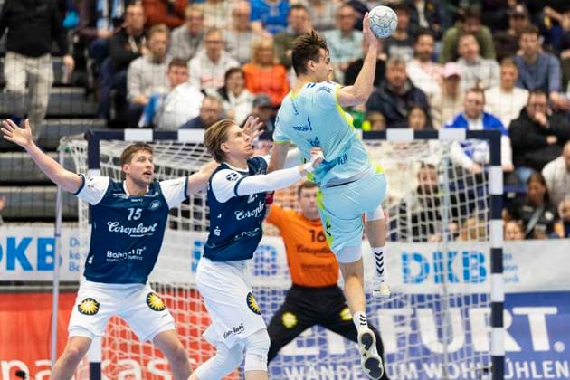 Bergischer HC vs VfL Gummersbach, 02 04 2026 DUESSELDORF, GERMANY APRIL 2 Julian Köster 7, VfL Gummersbach during the HBL Bundesliga match between Bergischer HC vs VfL Gummersbach at Mitsubishi Electric HALLE on Matchday 27 April 2, 2026 in Duesseldorf, Germany Copyright: xBEAUTIFULxSPORTS KennyxBeelex