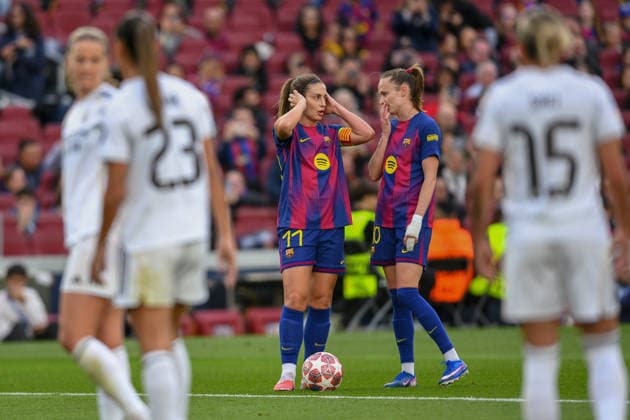 FC Barcelona, Barca v REAL MADRID CF SPOTIFY CAMP NOU. BARCELONA. April 2, 2026 FC BARCELONA vs REAL MADRID CF April 2, 2026 Alexia Putellas (11) of FC Barcelona and Caroline Graham (10) of FC Barcelona during the soccer match corresponding to the quarter finals of the UEFA Women s Champions League between FC Barcelona and Newcastle United at Spotify Camp Nou in Barcelona, Spain. Barcelona ESP Copyright: xS.xRosx