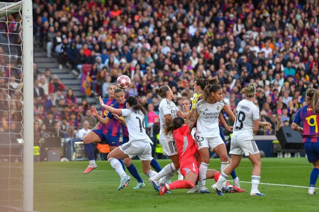 FC Barcelona, Barca v REAL MADRID CF SPOTIFY CAMP NOU. BARCELONA. April 2, 2026 FC BARCELONA vs REAL MADRID CF April 2, 2026 Irene Paredes (2) of FC Barcelona scores his team s third goal during the soccer match corresponding to the quarter finals of the UEFA Women s Champions League between FC Barcelona and Newcastle United at Spotify Camp Nou in Barcelona, Spain. Barcelona ESP Copyright: xS.xRosx