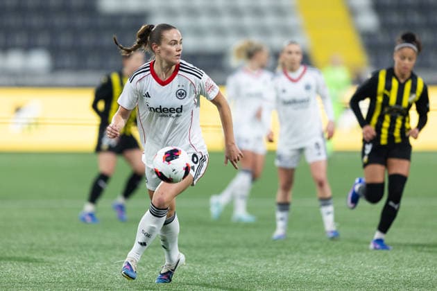 260402 Marthine ostenstad of Eintracht Frankfurt during the UEFA Women s Europa Cup semifinal between Häcken and Eintracht Frankfurt on April 2, 2026 in Gothenburg Photo Michael Erichsen BILDBYRAN COP 89 MI0962 bbeng dam eintracht frankfurt europa cup football fotball fotboll häcken semifinal soccer uefa womens europa cup  Copyright: MICHAELxERICHSEN BB260402MI087