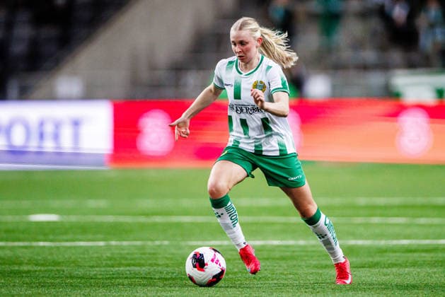 260402 Emilie Joramo of Hammarby during the UEFA Women s Europa Cup semifinal between Hammarby and Sparta Prague on April 2, 2026 in Stockholm Photo Kenta Jönsson BILDBYRAN COP 210 KJ0331 fotboll football soccer fotball europa cup hammarby sparta prague uefa womens europa cup semifinal dam bbeng  Copyright: KENTAxJÖNSSON BB260402KJ078