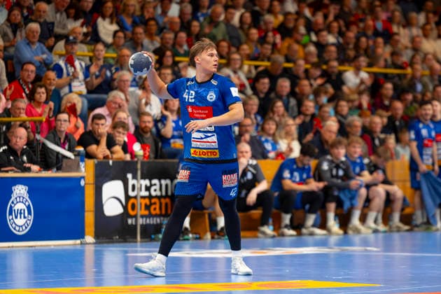 Einar Nickelsen Nr 42, VfL Luebeck Schwartau VfL Luebeck Schwartau vs HSG Nordhorn Lingen, Handball, 2 Bundesliga, 02 04 26 Luebeck Schleswig Holstein Germany Copyright: xAgentur54GradÂ°x xFelixxKoenigx