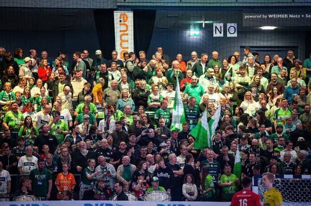 02 04 2026, xovx, Handball Daikin Handball Bundesliga, HSG Wetzlar TVB Stuttgart Fans of HSG Wetzlar in the Buderus Arena Wetzlar Buderus Arena Hessen Germany EN