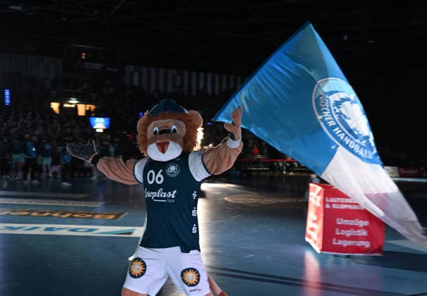 05 03 2026, xophax, DAIKIN HBL 2025 26 Bergischer HC VFL Gummersbach Mascot of Bergischer HC Bergi Düsseldorf
