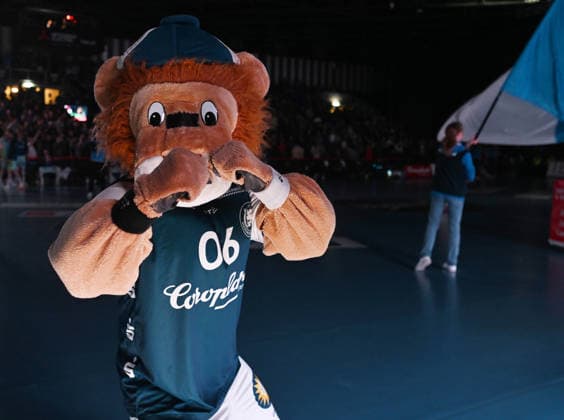 05 03 2026, xophax, DAIKIN HBL 2025 26 Bergischer HC VFL Gummersbach Mascot of Bergischer HC Bergi Düsseldorf