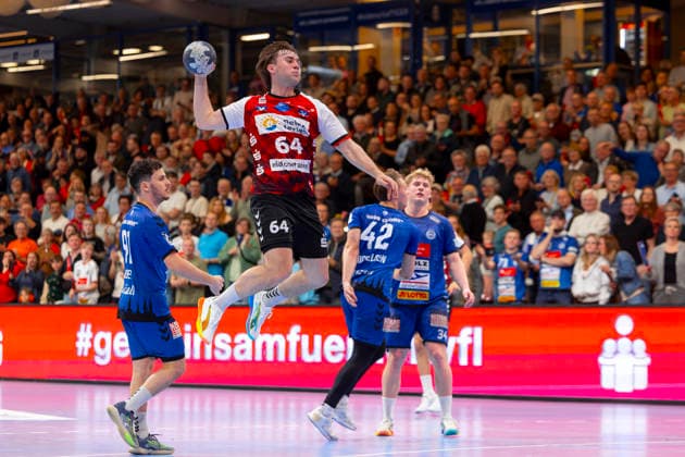 Elmar Erlingsson Nr 64, HSG Nordhorn Lingen VfL Luebeck Schwartau vs HSG Nordhorn Lingen, Handball, 2 Bundesliga, 02 04 26 Luebeck Schleswig Holstein Germany Copyright: xAgentur54GradÂ°x xFelixxKoenigx