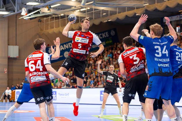 Oscar Gentzel Nr 5, HSG Nordhorn Lingen VfL Luebeck Schwartau vs HSG Nordhorn Lingen, Handball, 2 Bundesliga, 02 04 26 Luebeck Schleswig Holstein Germany Copyright: xAgentur54GradÂ°x xFelixxKoenigx