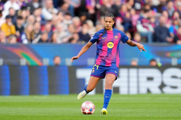Barcelona FC v Real Madrid CF - UEFA Women s Champions League 2025 26 Quarter-finals Second Leg Esmee Brugts forwards of Barcelona and Spain Netherlands during the UEFA Women s Champions League 2025 26 Quarter-finals Second Leg match between FC Barcelona, Barca and Real Madrid CF at Spotify Camp Nou on April 2, 2026 in Barcelona, Spain. Barcelona Spain  Copyright: xJosexBretonx originalFilename:bretonhernandez-barcelon260402_npvM5.jpg