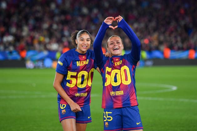 FC Barcelona, Barca v REAL MADRID CF SPOTIFY CAMP NOU. BARCELONA. April 2, 2026 FC BARCELONA vs REAL MADRID CF April 2, 2026 Sydney (6) of FC Barcelona and Judit Pujols (35) of FC Barcelona .Alexia celebrates her 500th match with FC Barcelona. Tribute at the end of the soccer match corresponding to the quarter finals of the UEFA Women s Champions League between FC Barcelona and Newcastle United at Spotify Camp Nou in Barcelona, Spain. Barcelona ESP Copyright: xS.xRosx