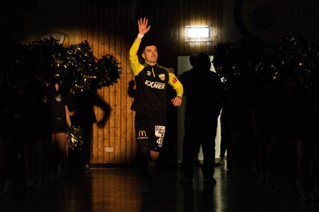 28 03 2026, Handball, Men, 3 League Season North East Season 2025 2026, 25 Matchday, SV 04 Plauen Oberlosa EHV Aue Johann Niklas Malta SV Plauen Oberlosa, 48 Plauen Kurt Helbig Sports Hall Saxony Germany