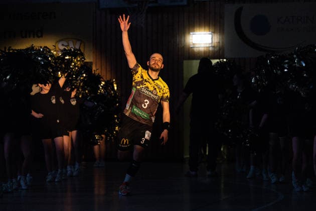 28 03 2026, Handball, Men, 3 League Season North East Season 2025 2026, 25 Matchday, SV 04 Plauen Oberlosa EHV Aue Tim Stäglich SV Plauen Oberlosa, 3 Plauen Kurt Helbig Sports Hall Saxony Germany