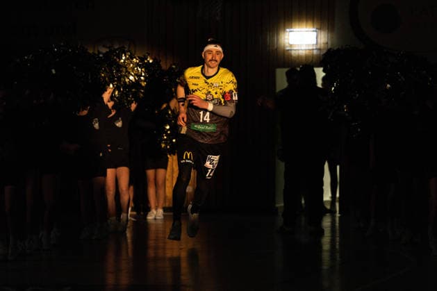 28 03 2026, Handball, Men, 3 League Season North East Season 2025 2026, 25 Matchday, SV 04 Plauen Oberlosa EHV Aue Philip Trommer Ernst SV Plauen Oberlosa, 14 Plauen Kurt Helbig Sports Hall Saxony Germany
