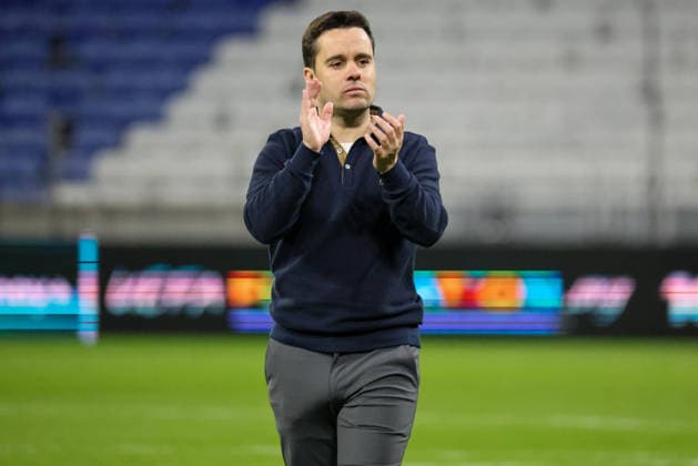 Lyon, France 02 April 2026 UEFA Women™s Champions League quarter-final second leg OL Lyonnes vs VfL Wolfsburg Women In the picture head coach Jonatan Giraldez OL Lyonnes celebrating after the victory against Wolfsburg and for reaching the semi-finals of the UEFA Women™s Champions League Copyright: HMBxMedia MadeleinexFantini