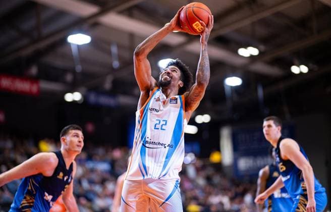 BASKETBALL EASYCREDIT BBL 27 GAME DAY SCIENCE CITY JENA SKYLINERS FRANKFURT FOR EDITORIAL PURPOSES ONLY p 02 04 2026 Jena Basketball easyCredit BBL 1 Basketball Bundesliga Season 2025 2026 27 Matchday Sparkassen Arena Science City Jena SKYLINERS Frankfurt im Foto Javon Franklin 22 Science City Jena Germany Thueringen Jena Copyright SaschaxFromm Copyright: SaschaxFromm doc8591433c6dc141awvlt8 ,EDITORIAL USE ONLY Copyright: SaschaxFromm
