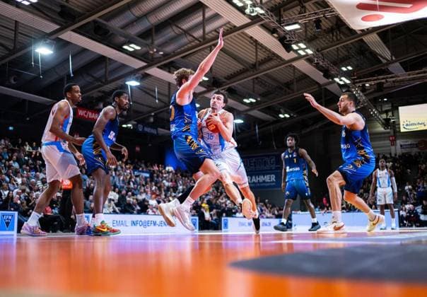 BASKETBALL EASYCREDIT BBL 27 GAME DAY SCIENCE CITY JENA SKYLINERS FRANKFURT FOR EDITORIAL PURPOSES ONLY p 02 04 2026 Jena Basketball easyCredit BBL 1 Basketball Bundesliga Season 2025 2026 27 Matchday Sparkassen Arena Science City Jena SKYLINERS Frankfurt im Foto Germany Thueringen Jena Copyright SaschaxFromm Copyright: SaschaxFromm doc85915027j8ykfjsllu2 ,EDITORIAL USE ONLY Copyright: SaschaxFromm