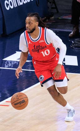 April 2, 2026, Inglewood, California, USA: Darius Garland 10 of the Los Angeles Clippers during a 2026 NBA, Basketball Herren, USA regular season game against the San Antonio Spurs on Thursday April 2, 2026 at Intuit Dome Arena in Inglewood, California. JAVIER ROJAS PI Inglewood USA - ZUMAp124 20260402_zaa_p124_010 Copyright: xJavierxRojasx