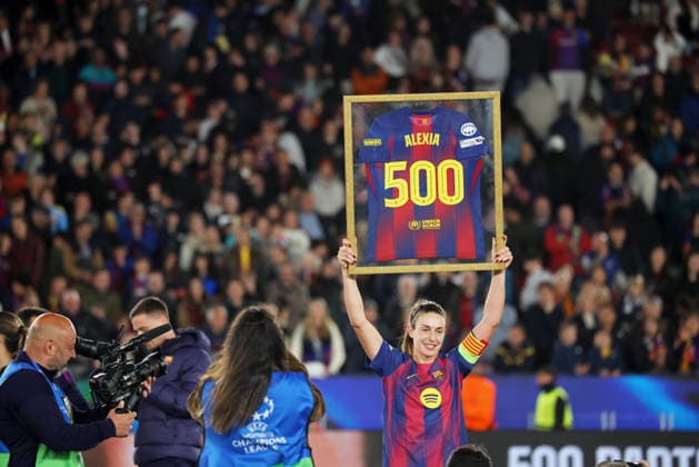 Barcelona FC v Real Madrid CF - UEFA Women s Champions League 2025 26 Quarter-finals Second Leg A tribute to Alexia Putellas for her 500 games played with FC Barcelona, Barca takes place at the end of the match between FC Barcelona Femeni and Real Madrid Femenino, corresponding to the second leg of the Quarter-finals of the UEFA Women s Champions League, at the Spotify Camp Nou in Barcelona, Spain, on April 2, 2026. Barcelona Barcelona Spain  Copyright: xUrbanandsportx originalFilename:urbanandsport-fcbarcel260402_npFGj.jpg