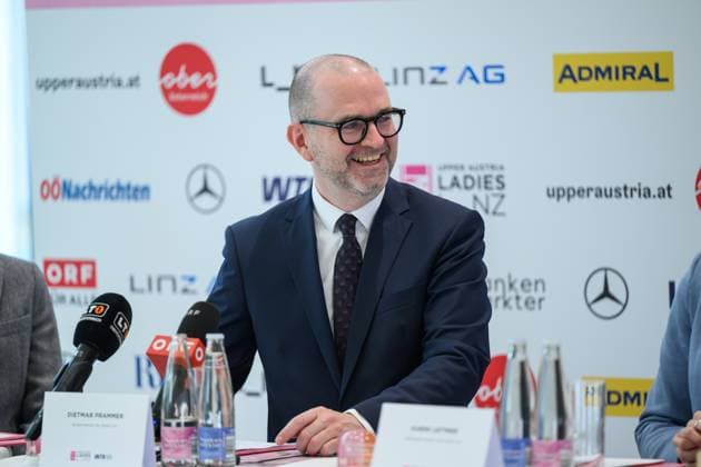 TENNIS - WTA, Tennis Damen Upper Austria Ladies Linz, PK LINZ,AUSTRIA,03.APR.26 - TENNIS - WTA Tour, Upper Austria Ladies Linz, preview, press conference, PK, Pressekonferenz Image shows mayor of Linz Dietmar Prammer.  GEPAxpictures xChristianxMoser