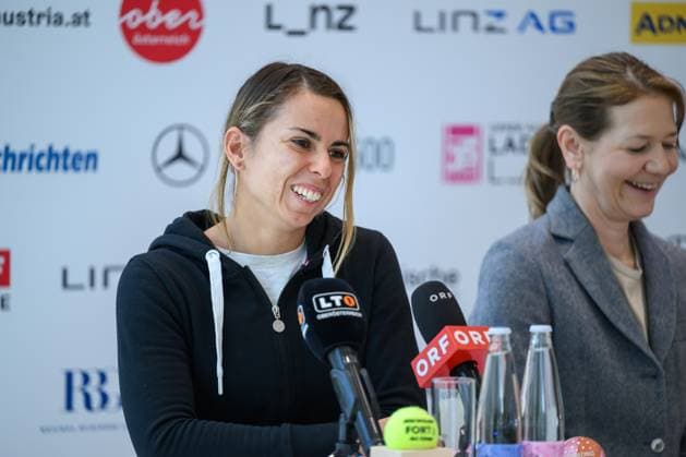 TENNIS - WTA, Tennis Damen Upper Austria Ladies Linz, PK LINZ,AUSTRIA,03.APR.26 - TENNIS - WTA Tour, Upper Austria Ladies Linz, preview, press conference, PK, Pressekonferenz Image shows Julia Grabher.  GEPAxpictures xChristianxMoser