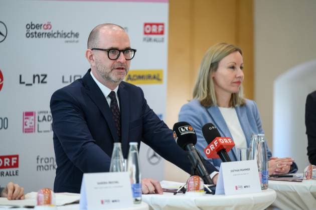 TENNIS - WTA, Tennis Damen Upper Austria Ladies Linz, PK LINZ,AUSTRIA,03.APR.26 - TENNIS - WTA Tour, Upper Austria Ladies Linz, preview, press conference, PK, Pressekonferenz Image shows mayor of Linz Dietmar Prammer.  GEPAxpictures xChristianxMoser