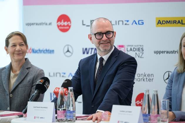 TENNIS - WTA, Tennis Damen Upper Austria Ladies Linz, PK LINZ,AUSTRIA,03.APR.26 - TENNIS - WTA Tour, Upper Austria Ladies Linz, preview, press conference, PK, Pressekonferenz Image shows mayor of Linz Dietmar Prammer.  GEPAxpictures xChristianxMoser