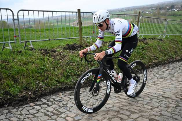 Ronde van Vlaanderen 2026 Cycling Race Media Activities 03 04 2026 OUDENAARDE, BELGIUM - APRIL 03 : Pogacar Tadej (SLO) of UAE Team Emirates XRG riding during a training and reconnaissance session ahead of the 110th edition of Ronde van Vlaanderen an UCI World Tour 1.UWT one day cycling road race for Men Elite of 271 km with start in Antwerpen and finish in Oudenaarde on April 3, 2026 in Oudenaarde, Belgium, 03 04 2026 ( Motordriver Guy De Vuyst - Oudenaarde Belgium  Copyright: xNicoxVereeckenx