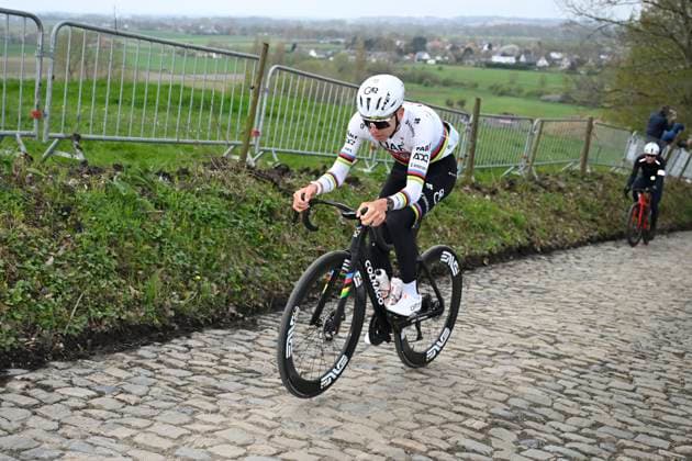Ronde van Vlaanderen 2026 Cycling Race Media Activities 03 04 2026 OUDENAARDE, BELGIUM - APRIL 03 : Pogacar Tadej (SLO) of UAE Team Emirates XRG riding during a training and reconnaissance session ahead of the 110th edition of Ronde van Vlaanderen an UCI World Tour 1.UWT one day cycling road race for Men Elite of 271 km with start in Antwerpen and finish in Oudenaarde on April 3, 2026 in Oudenaarde, Belgium, 03 04 2026 ( Motordriver Guy De Vuyst - Oudenaarde Belgium  Copyright: xNicoxVereeckenx