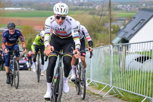 Slovenian Tadej Pogacar of UAE Team Emirates-XRG pictured in action during pictured at a track reconaissance ahead of the Ronde van Vlaanderen Tour des Flandres Tour of Flanders cycling race, Friday 03 April 2026. The 110th edition of the cycling race will take place on Sunday 05 April. DAVIDxPINTENS  x169665466x