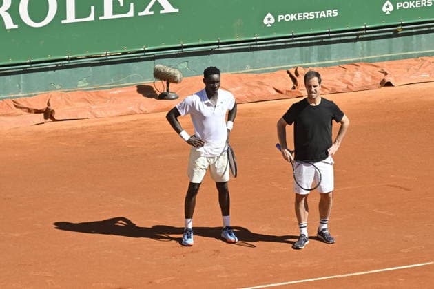 Tennis - Monte Carlo Rolex Masters 2026 - ATP, Tennis Herren - 03 04 2026 Tennis - Monte Carlo Rolex Masters 2026 - ATP - 03 04 2026 - Moise Kouame entrainement Richard Gasquet coach - France Monaco  Copyright: xChryslenexCaillaud Psnewzx