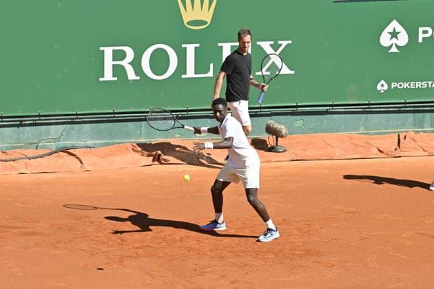 Tennis - Monte Carlo Rolex Masters 2026 - ATP, Tennis Herren - 03 04 2026 Tennis - Monte Carlo Rolex Masters 2026 - ATP - 03 04 2026 - Moise Kouame entrainement Richard Gasquet coach - France Monaco  Copyright: xChryslenexCaillaud Psnewzx