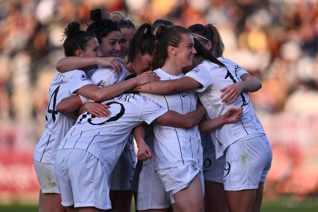 Fortesa Berisha of Como Women celebrates after scoring the goal of 2-3 during he Matchday 18 of the Serie A Women Athora Championship between A.S. Roma and F.C. Como Women at the Tre Fontane Stadium on April 3, 2026 in Roma, Italy.  Copyright: xDomenicoxCippitelli IPAxSportx xipa-agency.netx xx IPA_73738584 IPA_Agency_IPA73738584