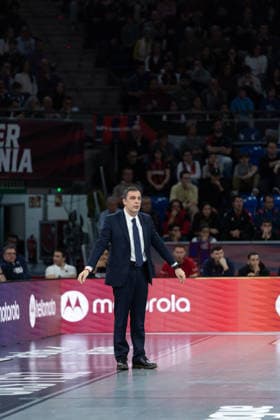ESP Kosner Baskonia v Real Madrid Euroleague Pablo Galbiati coach of Baskonia during the Euroleague match, between Kosner Baskonia and Real Madrid played at Buesa Arena Stadium on April 3, 2026 in Vitoria Spain Vitoria Basque Country Spain Basketball Copyright: xMiguelxGarciax xAgenciaxLOFx