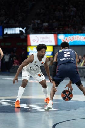 ESP Kosner Baskonia v Real Madrid Euroleague Andres Feliz of Real Madrid during the Euroleague match, between Kosner Baskonia and Real Madrid played at Buesa Arena Stadium on April 3, 2026 in Vitoria Spain Vitoria Basque Country Spain Basketball Copyright: xMiguelxGarciax xAgenciaxLOFx