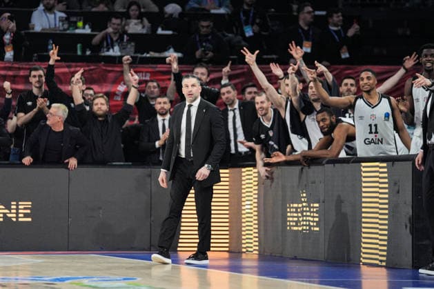 Bahcesehir Koleji v Besiktas GAIN - EuroCup ISTANBUL, TURKIYE - APRIL 3: Players of Besiktas GAIN’s celebrate after winning the BKT EuroCup semifinal second leg match against Bahcesehir Koleji at Sinan Erdem Sports Hall, on April 3, 2026, in Istanbul, Turkiye. Cemal Yurttas Anadolu Istanbul Turkey. Editorial use only. Please get in touch for any other usage.  Copyright: x2026xAnadoluxCemalxYurttaÅüx
