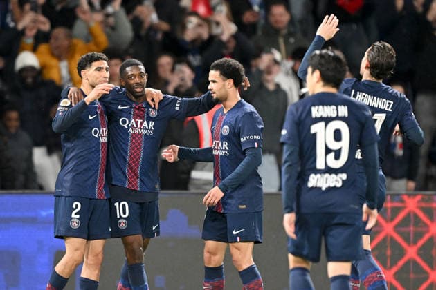 Paris Saint-Germain v Toulouse FC - Ligue 1 McDonald s 2025 2026 33 Warren ZAIRE EMERY (psg) - 02 Achraf HAKIMI (psg) - 10 Ousmane DEMBELE (psg) during the Ligue 1 McDonald s match between Paris and Toulouse at Parc des Princes on April 3, 2026 in Paris, France. Paris France  Copyright: xFEPx 776348342