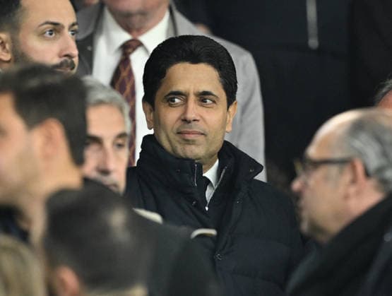PSG vs Toulouse: French Ligue 1 PARIS, FRANCE - APRIL 03: President of Paris Saint - Germain Nasser Al-Khelaifi (C) attends the French Ligue 1 (L1) soccer match between Paris Saint-Germain (PSG) and Toulouse FC at Parc des Princes stadium in Paris, France on April 03, 2026. Mustafa Yalcin Anadolu Paris France. Editorial use only. Please get in touch for any other usage.  Copyright: x2026xAnadoluxMustafaxYalcinx