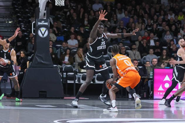 00 Brancou Badio Valencia Basket Match BASKETBALL - EUROLEAGUE Virtus Bologna vs Valencia Basket 03-04-2026 35 Mouhamet DIOUF Virtus Bologna Match BASKETBALL - EUROLEAGUE Virtus Bologna vs Valencia Basket 03-04-2026 during Virtus Bologna vs Valencia BC, Basketball Euroleague match in Bologna, Italy, April 03 2026  Copyright: xValentinoxOrsini IPAxSportx xipa-agency.netx xx IPA_73742124 IPA_Agency_IPA73742124