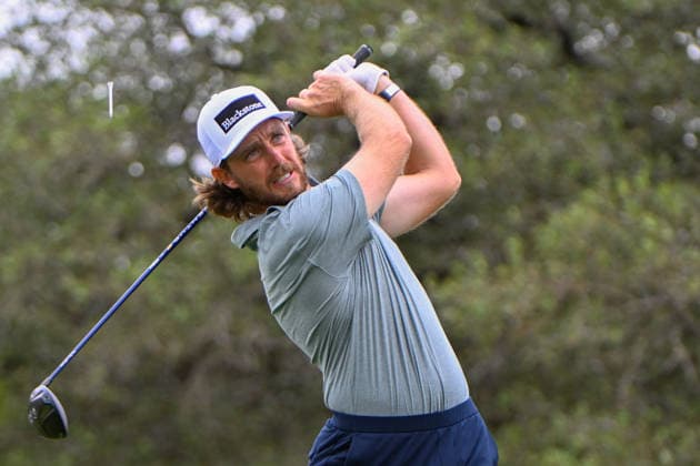 SAN ANTONIO, TX - APRIL 03: Tommy Fleetwood (ENG) watches his tee shot on 2 during the second round of the Valero Texas Open on April 3, 2026, at the AT&T Oaks Course at TPC San Antonio, San Antonio, Texas. (Photo by Ken Murray Icon Sportswire) GOLF: APR 03 PGA, Golf Herren Valero Texas Open EDITORIAL USE ONLY Icon2604030212