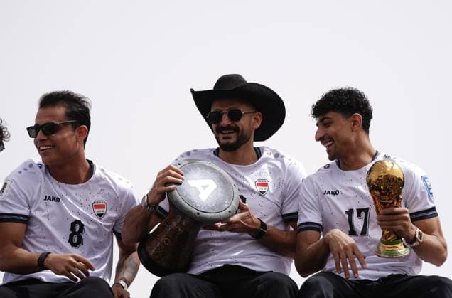 Baghdad celebrates national team, Nationalteam s homecoming with cheers BAGHDAD, IRAQ - APRIL 04: Iraqis celebrate the national football team’s qualification for the World Cup, welcoming the players with festive gatherings and cheers after earning the country’s first World Cup spot in 40 years in Baghdad, Iraq on April 04, 2026. Murtadha Al-Sudani Anadolu Baghdad Iraq. Editorial use only. Please get in touch for any other usage.  Copyright: x2026xAnadoluxMurtadhaxAl-Sudanix