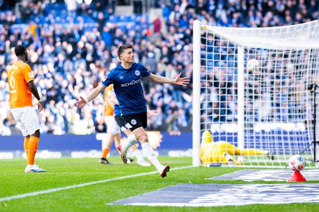 04 04 2026 Soccer, 2025 2026, 2 Bundesliga, Matchday 28, DSC Arminia Bielefeld SV Darmstadt 98 Semir Telalovic Bielefeld cheers after his goal for 1 1 DFL REGULATIONS PROHIBIT ANY USE OF PHOTOGRAPHS AS IMAGE SEQUENCES AND OR QUASI VIDEO