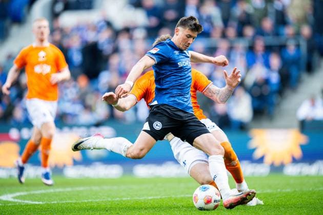 04 04 2026 Soccer, 2025 2026, 2 Bundesliga, 28 Matchday, DSC Arminia Bielefeld SV Darmstadt 98 Semir Telalovic Bielefeld DFL REGULATIONS PROHIBIT ANY USE OF PHOTOGRAPHS AS IMAGE SEQUENCES AND OR QUASI VIDEO