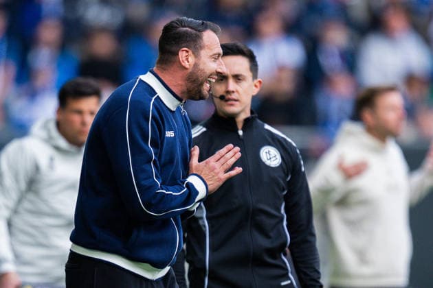 04 04 2026 Soccer, 2025 2026, 2 Bundesliga, 28 Matchday, DSC Arminia Bielefeld SV Darmstadt 98 Mitch Kniat Coach Bielefeld DFL REGULATIONS PROHIBIT ANY USE OF PHOTOGRAPHS AS IMAGE SEQUENCES AND OR QUASI VIDEO