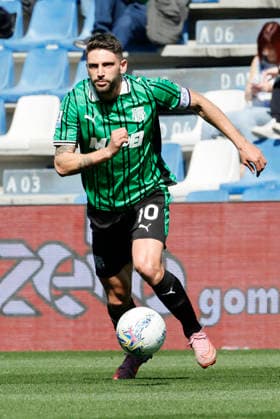 April 4, 2026, Reggio Emilia, REGGIO EMILIA: Sassuolo s Domenico Berardi in action during the Italian Serie A soccer match US Sassuolo vs Cagliari Calcio at Mapei Stadium in Reggio Emilia, Italy, 4 April 2026. ANSA ELISABETTA BARACCHI. Soccer: Serie A ; Sassuolo - Cagliari  - ZUMAa110 20260404_zaf_a110_006 Copyright: xElisabettaxBaracchix