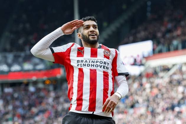 EINDHOVEN - Ismael Saibari of PSV Eindhoven celebrates the 2-2 during the Dutch Eredivisie match between PSV Eindhoven and FC Utrecht at the Philips Stadium on April 4, 2026, in Eindhoven, the Netherlands. MAURICE VAN STEEN ANP Eredivisie 2025-2026 xVIxANPxSportx xMauricexvanxSteenxIVx 555029414 originalFilename: 555029414.jpg