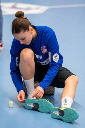 HSG Blomberg Lippe GER vs Borussia Dortmund GER , Handball, 1 Handball Bundesliga Women, 22 Matchday, 4 4 2026, Season 2025 2026, Blomberg Ona Vegue HSG Blomberg Lippe, 14 tapet her shoes Blomberg Sporthalle an der Ulmenallee Germany