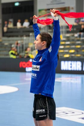 HSG Blomberg Lippe GER vs Borussia Dortmund GER , Handball, 1 Handball Bundesliga Frauen, 22 Spieltag, 4 4 2026, Saision 2025 2026, Blomberg Nuria Bucher HSG Blomberg Lippe, 21 beim Aufwaermen Blomberg Sporthalle an der Ulmenallee Germany