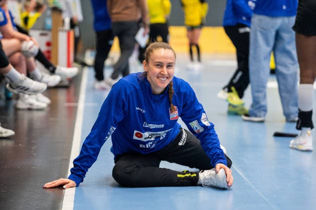 HSG Blomberg Lippe GER vs Borussia Dortmund GER , Handball, 1 Handball Bundesliga Frauen, 22 Spieltag, 4 4 2026, Saision 2025 2026, Blomberg Malin Sandberg HSG Blomberg Lippe, 28 beim Aufwaermen Blomberg Sporthalle an der Ulmenallee Germany