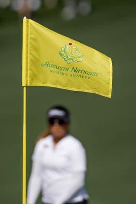 2026 Augusta National Women s Amateur golf tournament - Round 3 The pin flag on the second hole during the final round of the 2026 Augusta National Women s Amateur golf tournament at the Augusta National Golf Club in Augusta, Georgia, USA, 04 April 2026. AUGUSTA GEORGIA United States  Copyright: xERIKxS.xLESSERx