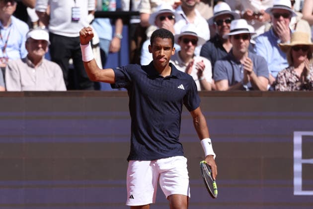TENNIS : Bastide Medical UTS Nimes - 04 04 2026 NIMES, FRANCE : Â« The Gentle Warrior Â» Felix AUGER-ALIASSIME (1) lors de la demi-finale du Bastide Medical UTS Nimes, 1er evenement du tournoi 2026 de l™Ultimate Tennis Showdown aux Arenes de Nimes, le 4 avril 2026. NimesFrance  Copyright: xValentinaxClaretx