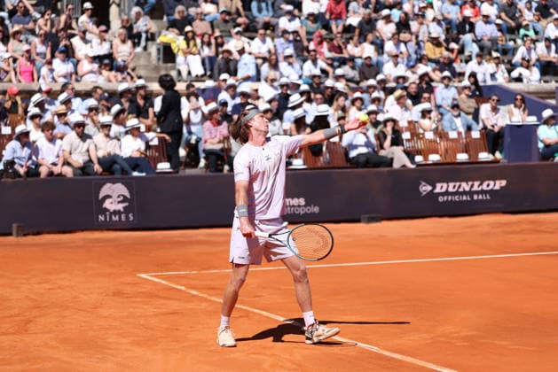 TENNIS : Bastide Medical UTS Nimes - 04 04 2026 NIMES, FRANCE : Â« Rublo Â» Andrey RUBLEV lors de la demi-finale du Bastide Medical UTS Nimes, 1er evenement du tournoi 2026 de l™Ultimate Tennis Showdown aux Arenes de Nimes, le 4 avril 2026. NimesFrance  Copyright: xValentinaxClaretx